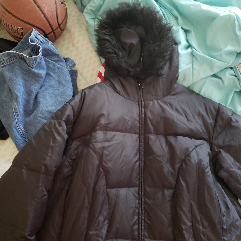 Black puffer down jacket 3x